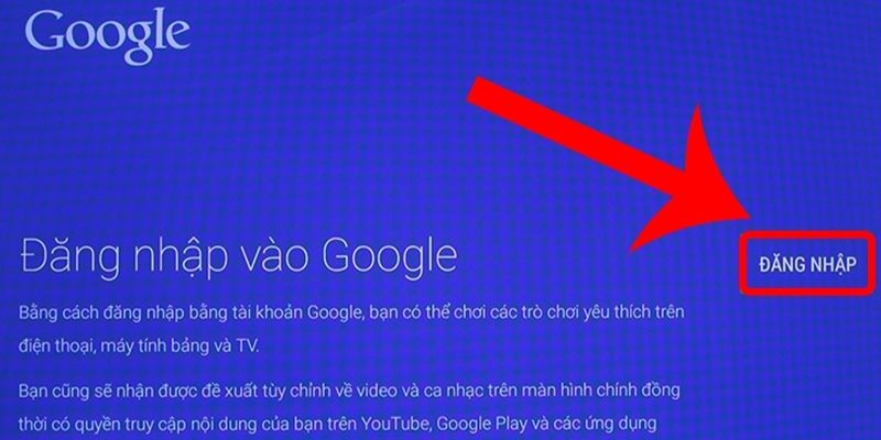 Tivi chưa đăng nhập tài khoản Google